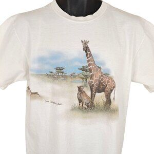 Vintage Los Angeles Zoo T Shirt Mens Size Large White 90s Nature Tee Made In USA